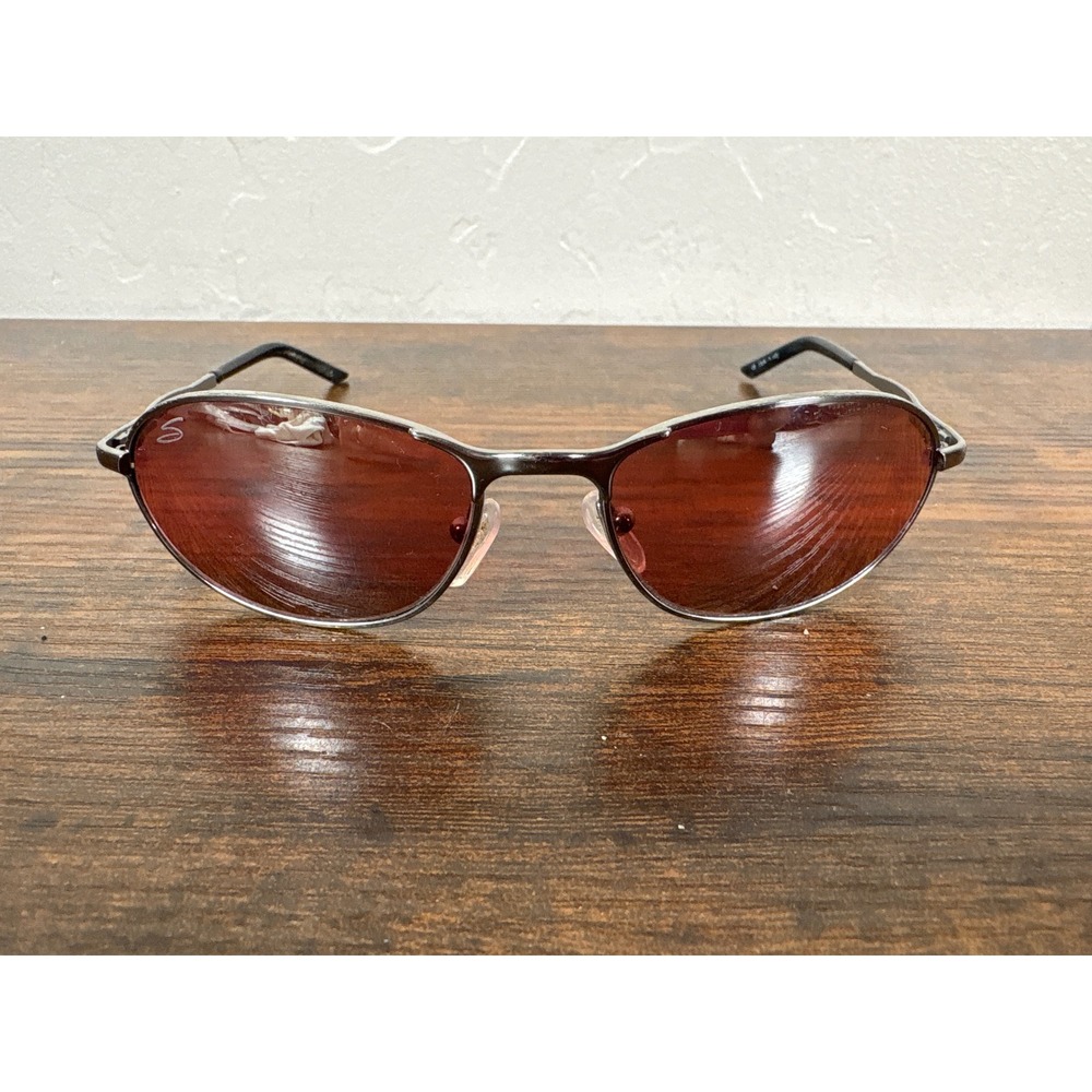 Serengeti Hurikanu 6669 Sunglasses Gunmetal Red Lens Made in Italy Oval Wrap - Picture 3 of 8